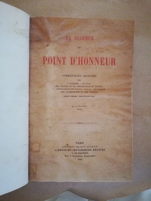 LA SCIENCE DU POINT D'HONNEUR - 1894 - SEHR SELTEN
