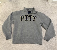JanSport University of Pittsburgh Pitt Panthers Gray 1/4 Zip Sweatshirt Size S