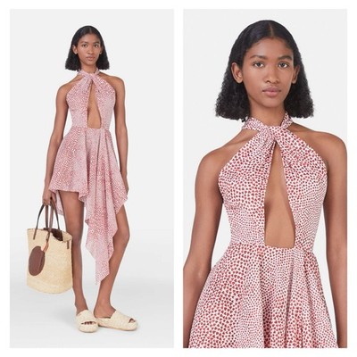 Stella McCartney Heart Print Mini Dress White Red Pink IT 34 US 0 NWT  