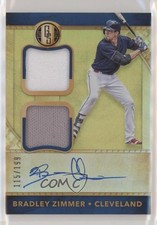 2017 Chronicles Gold Standard Rookie Jersey Double /199 Bradley Zimmer Auto fm0