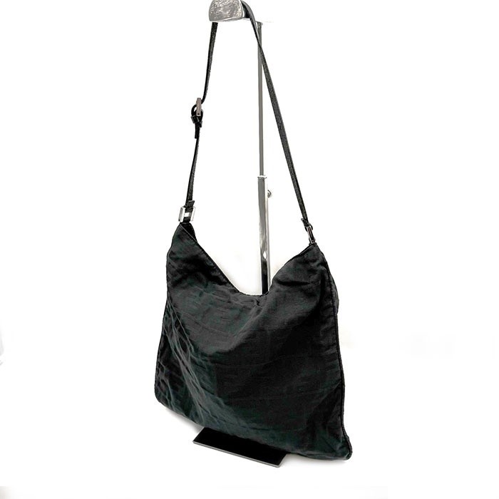 Rare Fendi Zucca Logo Tote Bag Black One Shoulder No Gusset Used