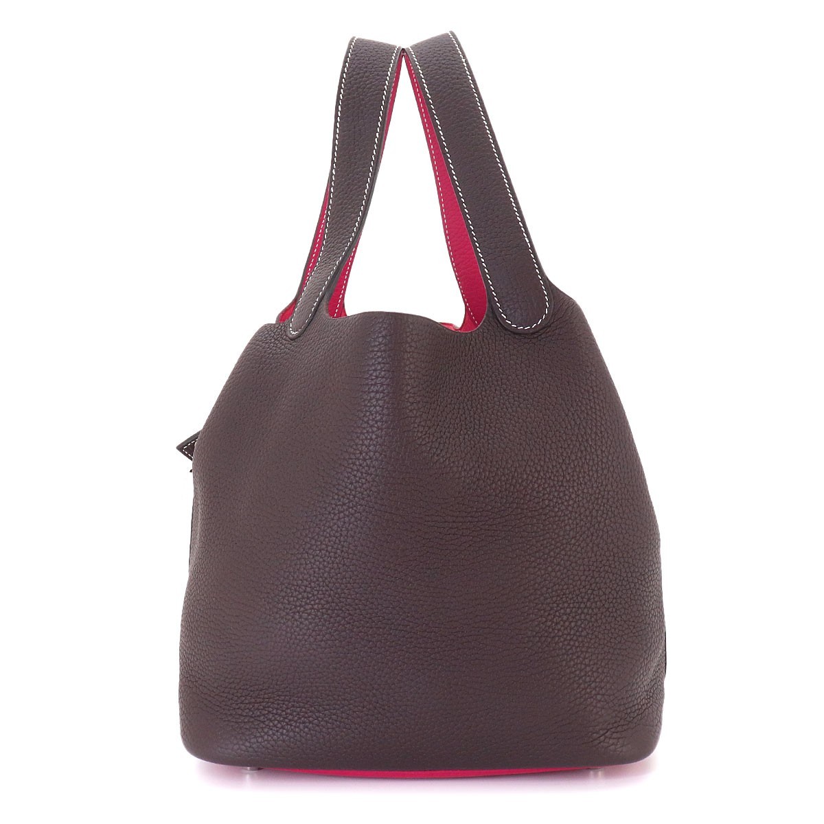 HERMES Picotin Lock MM Casaque Hand Bag Taurillon Rouge Sellier 90331013
