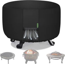 Round Fire Pit Cover 50" Dia x 24"H, Heavy Duty Waterproof 600D Polyester