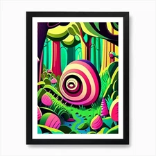Garden Snail Woodland 1 Pop Art Art Framed Wall Art Poster Canvas Print Picture