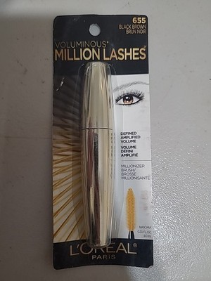 1 L'Oreal Paris Voluminous Million Lashes Washable Mascara Black Brown 655 NEW