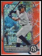 2022 Bowman #BCP-74 Fidel Montero Chrome Prospects Mojo Orange Refractors #/25