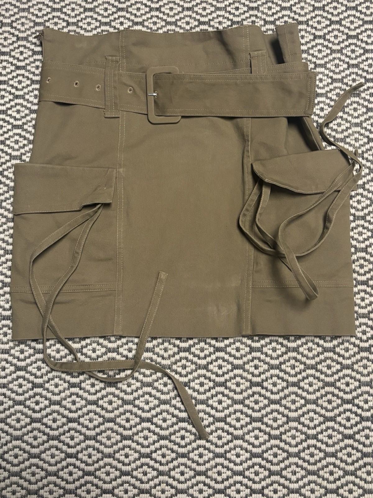 Khaki midi skirt with belt and pockets Size M Woman’s-image