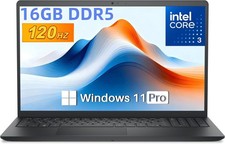 Dell 15.6" FHD 120Hz Laptop, Intel Core 3 100U Upto 16GB RAM DDR5 2TB SSD Win11P
