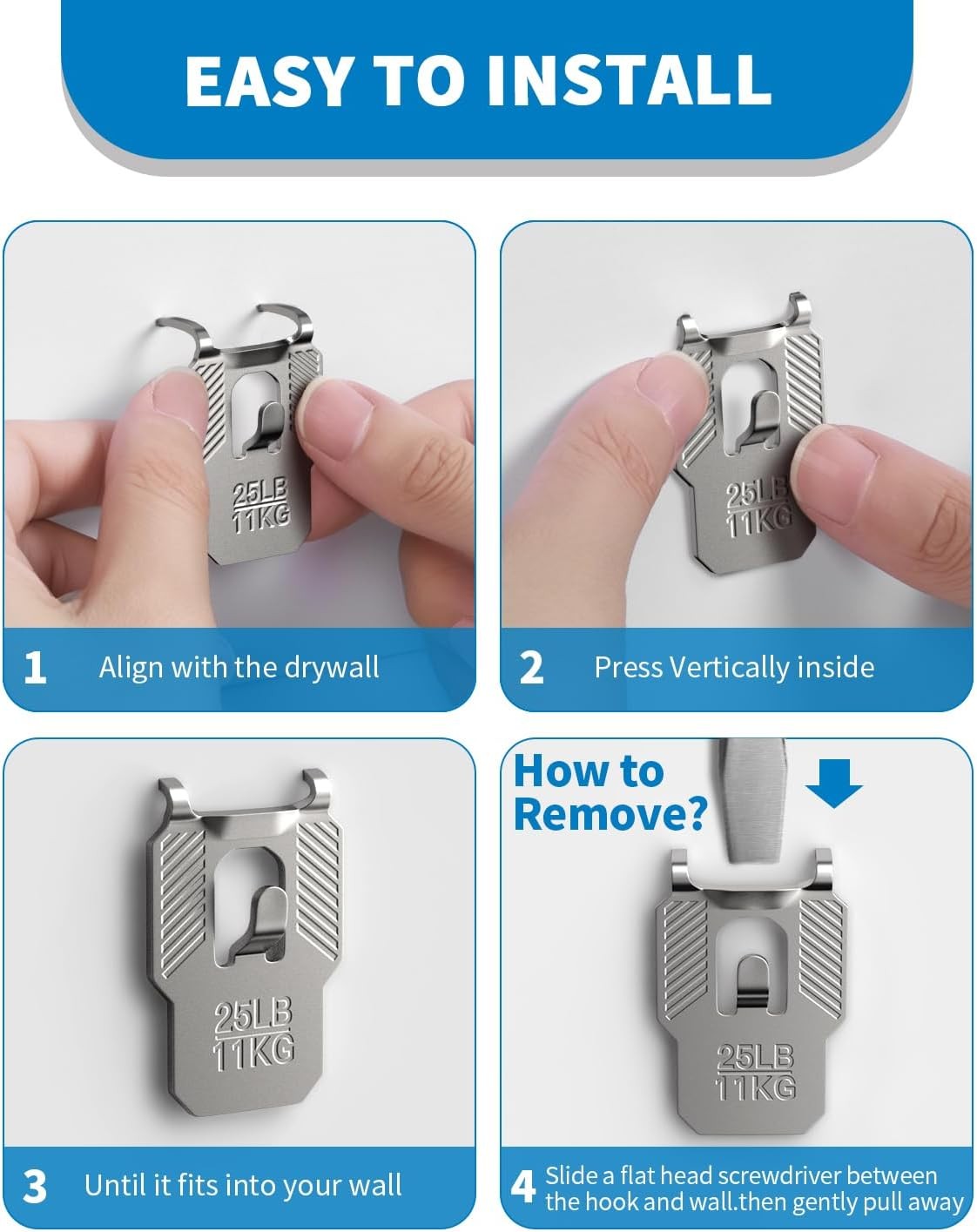 25 Lb Claw Picture Hangers 10Pcs Heavy Duty Wall Picture Frame Hanging Hooks