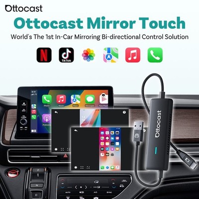 Ottocast 3 in 1 Screen Mirroring Adapter for Car with Wireless Carplay Adapter