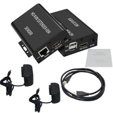 60M Video Extension Adapter HDMI KVM USB-A Keyboard RJ45 Lan Ethernet Extender C