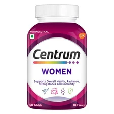 Centrum Women, 23+ Multivitamin, Overall Health, Strong Bones & Immunity/50Tabs