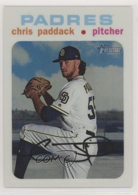 2020 Topps Heritage Chrome White Refractor 52/71 Chris Paddack #THC-182 0v0