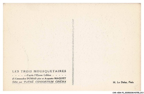 CAR-AEMP2-0085-CINEMA - Les trois mousquetaires d'apres l'oeuvre celebre d'Ale - Photo 2/2