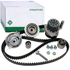 Original INA Zahnriemensatz 03L198119F + Kurbelwellenschrauben + Wasserpumpe TDI