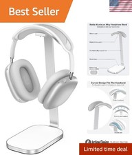 Elegant Inclined Headphone Holder with Non-Slip Base for All Headphones - Silver