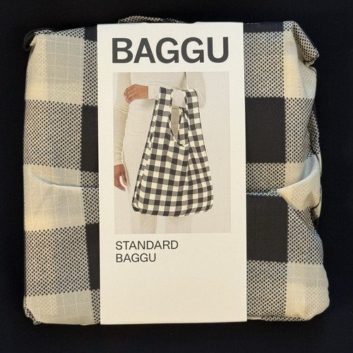 BAGGU BLACK & WHITE BIG CHECK Standard Size Reusable Bag - NWT