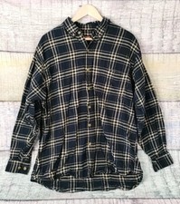 Moose Creek Men's Blue Tan Flannel Long Sleeve Shirt Plaid Button Up Size XL