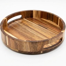 Wooden Lazy Susan for Table Top 12 Inch - Acacia Wood Lazy Susan Turntable Or...