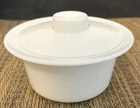 Vtg 1970’s PYREX #75/18 White Milk Glass 5-5/8" Round Butter Dish + Plastic Lid