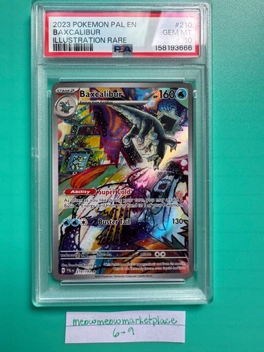 Pokemon Paldea Evolved Baxcalibur 210/193 Illustration Rare Holo PSA 10