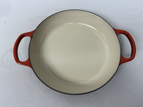 Signature Le Creuset Shallow Casserole Dish Dutch Oven Cast Iron Red 26 Boxed - Picture 6 of 24