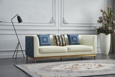 Design Klassiker Modern Big xxl 3 Sitzer Couch Kunstleder Sofas Couchen Neu