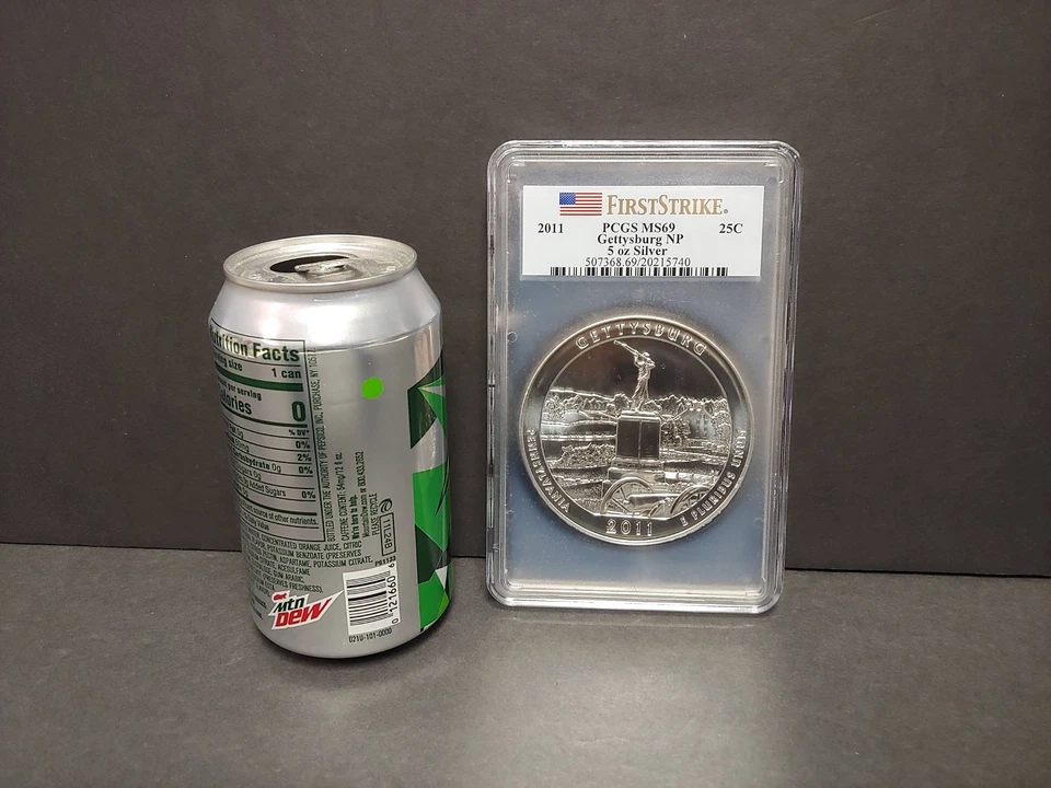 2011 Gettysburg America The Beautiful 5 Oz Silver Coin PCGS MS69 First Strike - Image 2 of 4
