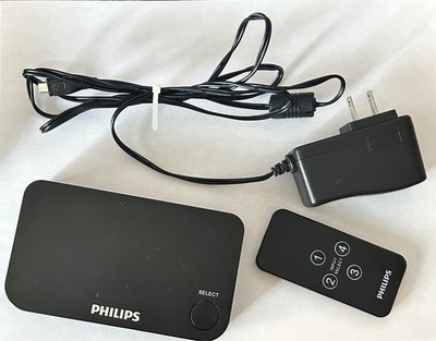 Philips HDMI Switcher/Switch 4k UHD 4 Port 2.0 w/ Remote (Black) SWV9484B/27