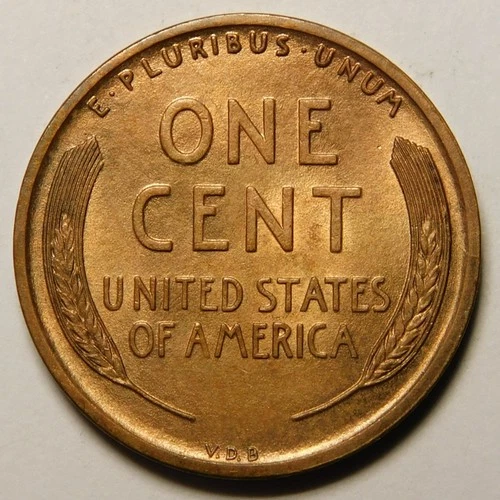 1909 VDB Lincoln Wheat Cent Penny RB- UNC/BU  Actual Coin Pictured