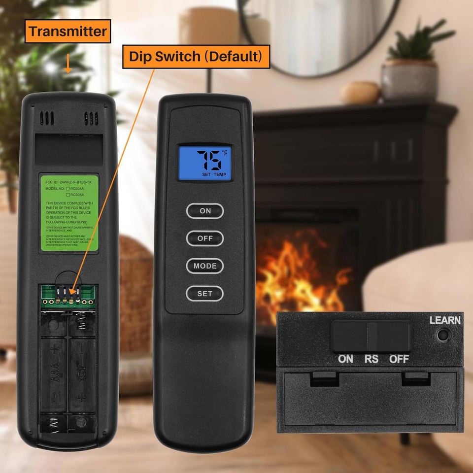 Upgrade Gas Fireplace Remote Control Kit, Millivolt Gas Valve ...