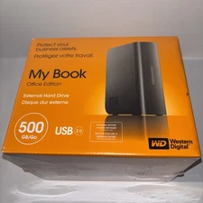 BRAND NEW MY BOOK OFFICE EDITION EXTERNAL HARD DRIVE WESTERN DIGITAL 500GB
