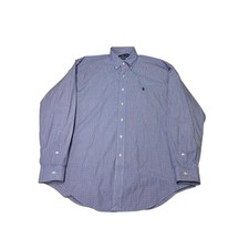 VintageRalph Lauren Yarmouth Button Down Shirt Mens 16 35 Blue Gingham Polo