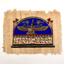 Egyptian Papyrus Hand Painted Maat Isis Winge...