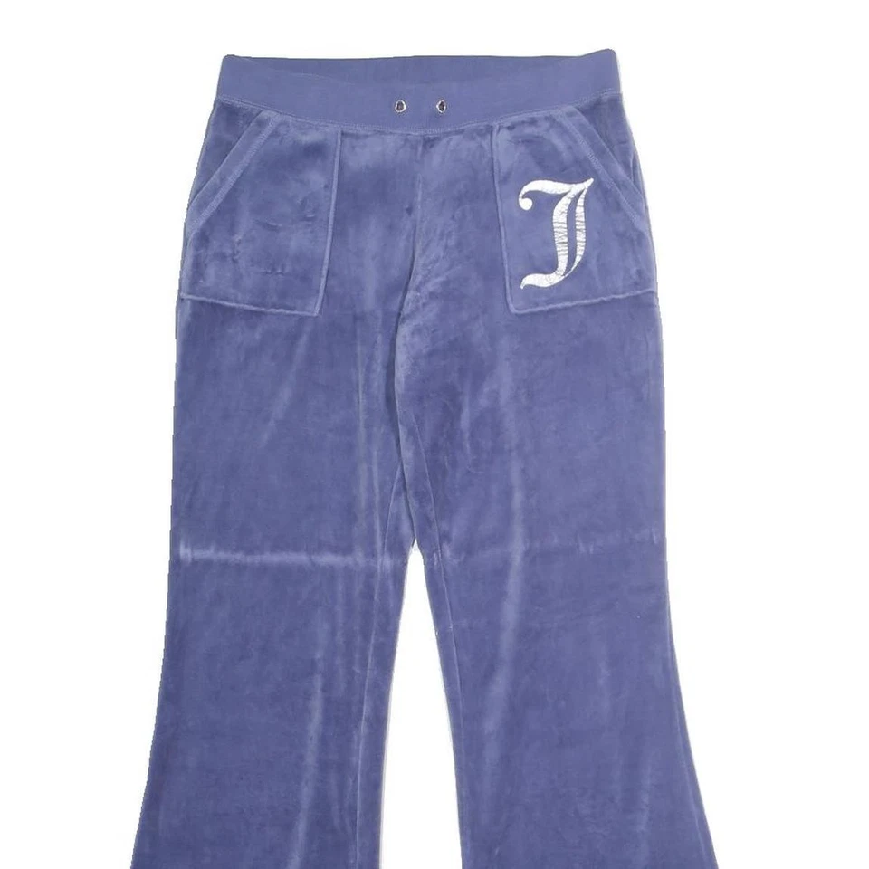Joggers para mujer JUICY COUTURE azules ajustados pierna ancha S W28 L30 logotipo de terciopelo Foto 2 de 4