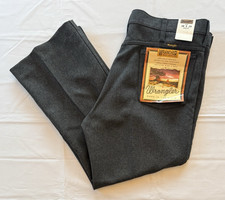 NWT Wrangler Wrancher Mens 38x27 82HK Gray Bootcut Pants Trousers USA Made Read