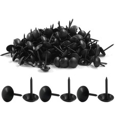200 Pcs Black Upholstery Tacks Antique Metal Thumb Tacks Round Head Upholster...