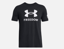 Under Armour Men's UA Freedom T-Shirt 2XLT Loose fit Short Sleeve Black NWT