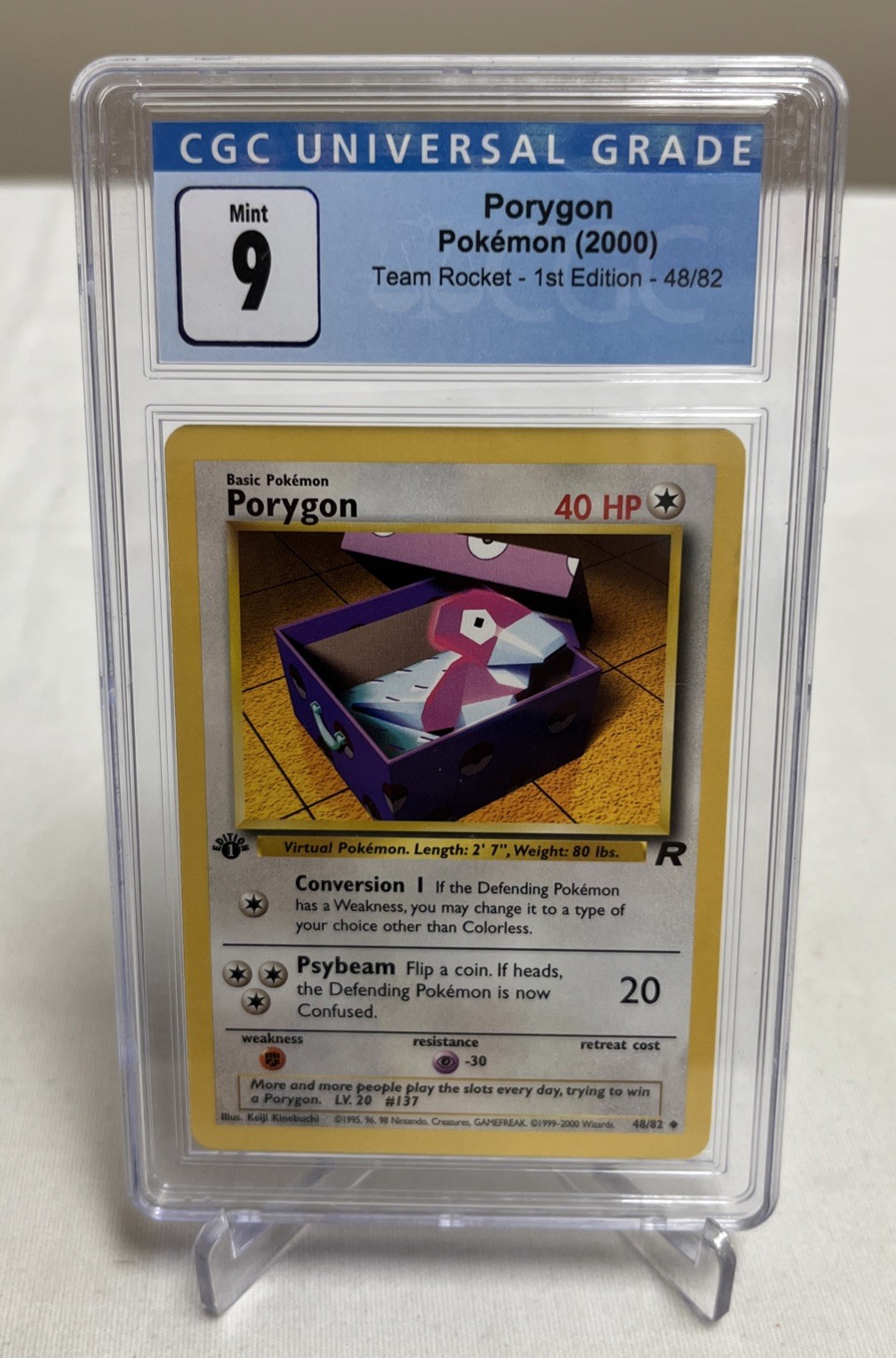 CGC 9 MINT Porygon Team Rocket 1st Edition 48/82 Pokemon Card