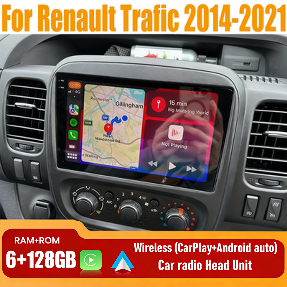9''Wireless Carplay Android Auto HeadUnit Car Radio For Renault Trafic 2014-2021