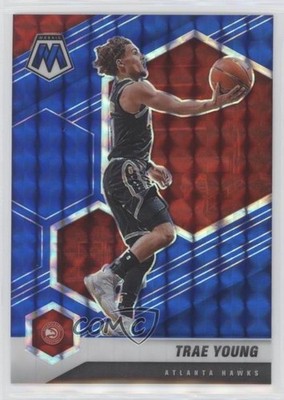2020-21 Panini Mosaic Blue Mosaic Prizm 56/99 Trae Young #18 hs9