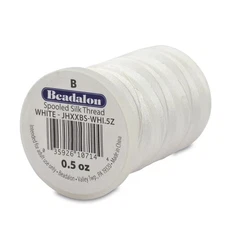 Silk Thread, Size B /.008 in, White, 0.5 oz, 1170 ft