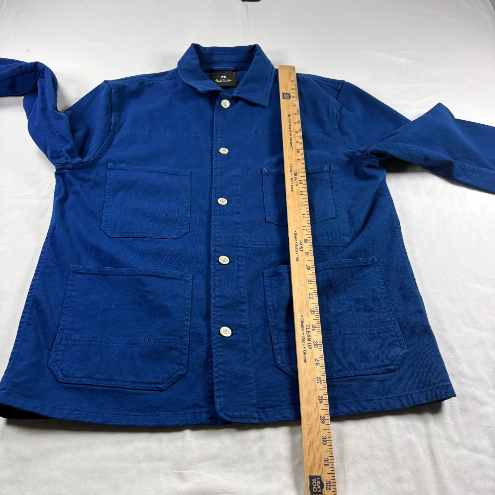Paul Smith Chore Jacket Mens XL Blue Button Up Collared Trucker Coat  image 4