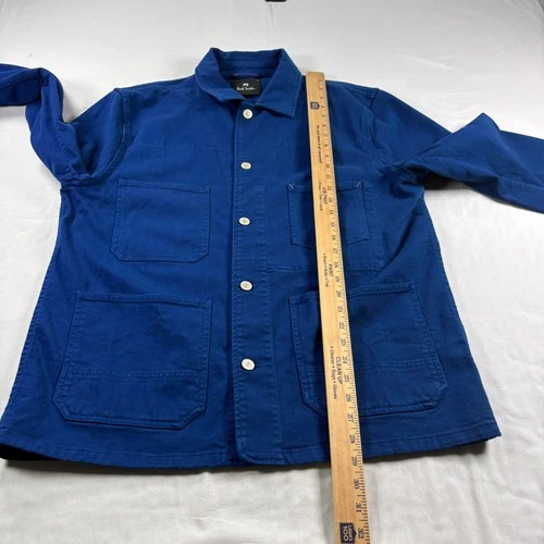 Paul Smith Chore Jacket Mens XL Blue Button Up Collared Trucker Coat  image 4