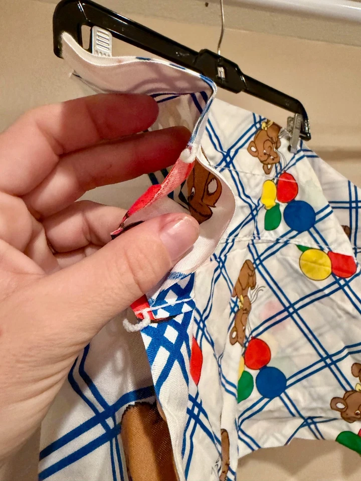 VTG Gingham Teddy Bear Panel Curtain Drapery Nursery Children Decor 70s 80s - Image 4 of 4