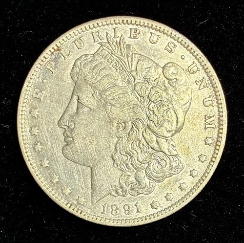 1891-O Morgan Silver Dollar, AU Details, Cleaned, Better Date!