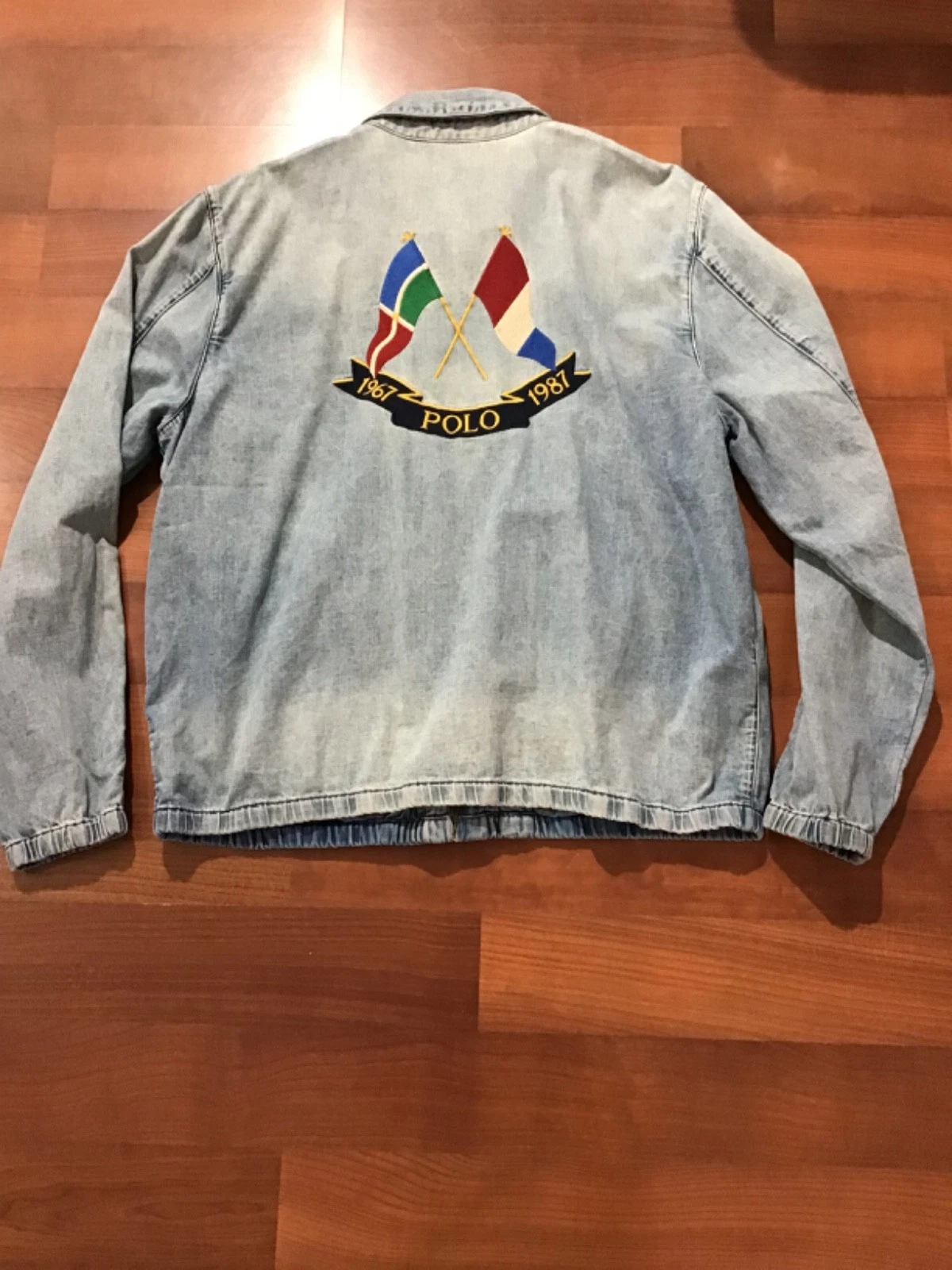Polo Ralph Lauren Embroidered Cross Flags Denim Jacket XXL Anniversary Reissue image 1