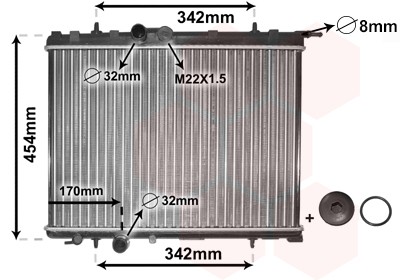 RADIATOR ENGINE COOLING 40002189 FOR PEUGEOT 206/Hatchback/+/CC/SW 206+ 1.1L - Picture 2 of 7