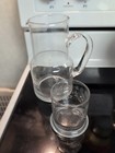 VTG Tumble Up Bedside Etched Water Carafe & Tumbler Cup Set Clear Glass Bed Side — photo 2