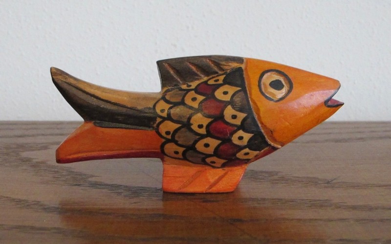 Guatemalan Hand Carved Hand Painted Fish